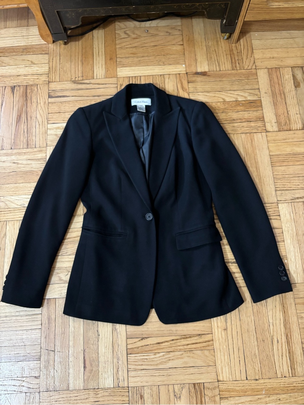 Calvin Klein Black Women's Single-Button Tailored Blazer